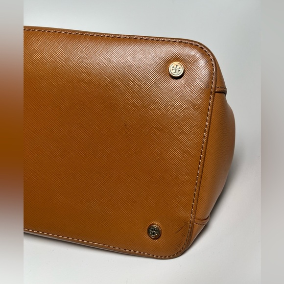 Tory Burch brown Robinson double zip tote bag - Picture 8 of 15